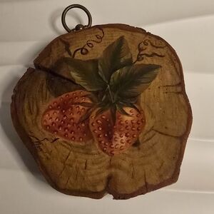 Wooden Strawberry Wall Hanging Hand Painted